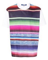 Junya Watanabe MAN Stripe Print Short Sleeved T Shirt