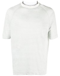 Eleventy Stripe Print Short Sleeved T Shirt