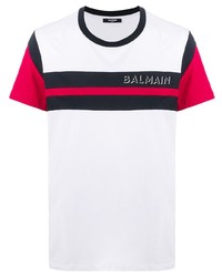 Balmain Striped Cotton T Shirt