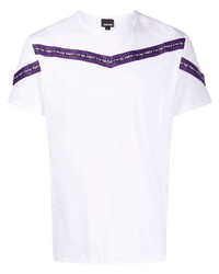 Just Cavalli Striped Logo Print T Shirt