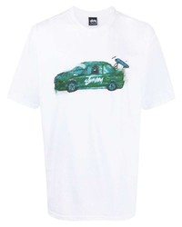 Stussy Stssy Racecar Graphic Print Cotton T Shirt