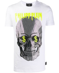Philipp Plein Studded Skull Print T Shirt