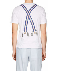 Fendi Suspender Print Cotton T Shirt
