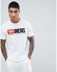 Diesel T Just Division Industry Logo T Shirt White