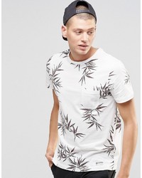 Element T Shirt With All Over Leaf Print In White With Pocket