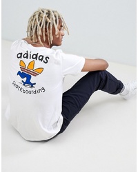 Adidas Skateboarding T Shirt With Back Print In White Dh3934