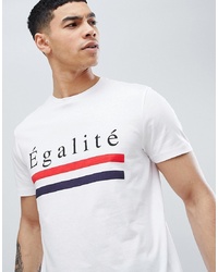 New Look T Shirt With Egalite Print In White