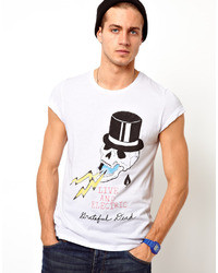 Asos T Shirt With Grateful Dead Print And Roll Sleeve