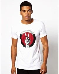 Love Moschino T Shirt With Peace Sign