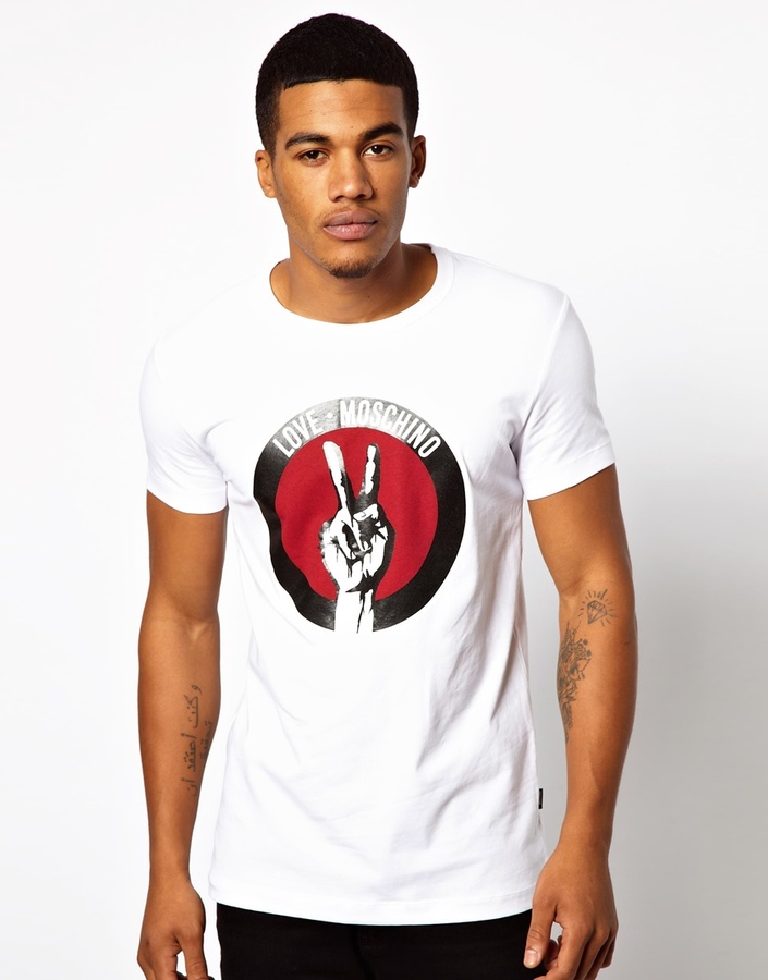 moschino peace sign t shirt
