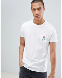 ASOS DESIGN T Shirt With Rose Print Pocket