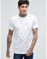 Farah T Shirt With Scattered Print In White