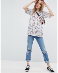 Asos T Shirt With Scribble Print In Oversized Fit