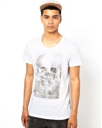 Solid T Shirt With Skull City Print