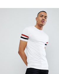 ASOS DESIGN Tall Muscle Fit T Shirt With Contrast Sleeve Panels