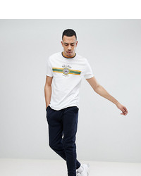 ASOS DESIGN Tall T Shirt With Emblem Slogan Print And Contrast Neck Trim