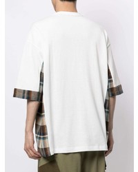 FIVE CM Tartan Print Detail T Shirt