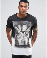 Religion Tattooed Hands Printed T Shirt
