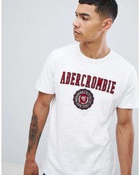 Abercrombie & Fitch Tech Elevated Applique Logo T Shirt In White