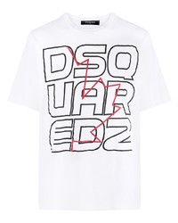 DSQUARED2 Techno Leaf Crew Neck T Shirt