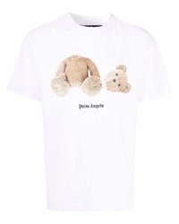 Palm Angels Teddy Bear Logo Print T Shirt