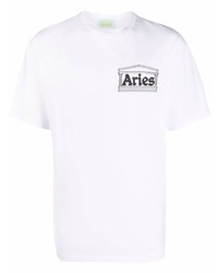 Aries Temple Logo Print T Shirt