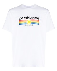 Casablanca Tennis Club Striped T Shirt