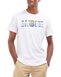 Barbour Thurso Plaid Logo Cotton Graphic Tee In White At Nordstrom
