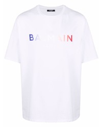 Balmain Tie Dye Logo Print T Shirt
