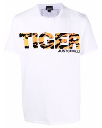Just Cavalli Tiger Logo Print T Shirt
