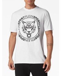 Plein Sport Tiger Print Cotton T Shirt