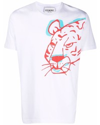Iceberg Tiger Print Short Sleeve T Shirt
