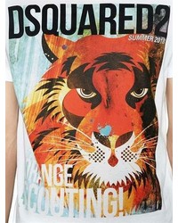 DSQUARED2 Tiger Printed Cotton Jersey T Shirt