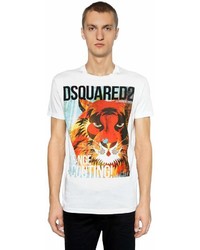 DSQUARED2 Tiger Printed Cotton Jersey T Shirt