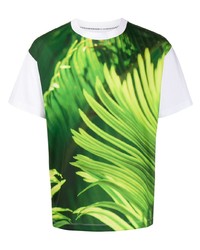 Fumito Ganryu Tropical Print Contrast T Shirt