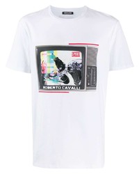 Roberto Cavalli Tv Print T Shirt