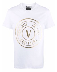 VERSACE JEANS COUTURE V Emblem Logo Print T Shirt