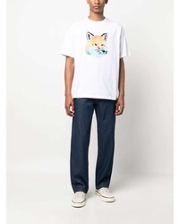 MAISON KITSUNÉ Vibrant Fox Head Print T Shirt