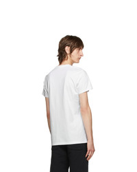 Balmain White And Multicolor Mountain Logo T Shirt