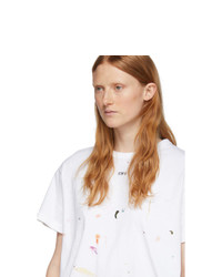 Off-White White And Multicolor Paint Splatter T Shirt