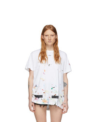 Off-White White And Multicolor Paint Splatter T Shirt
