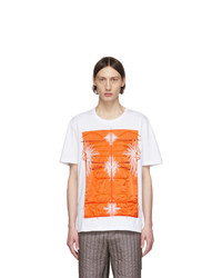 Craig Green White And Orange Embroidered Body T Shirt
