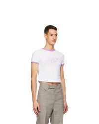 Marc Jacobs White And Purple Heaven By Bubble Logo Baby T Shirt