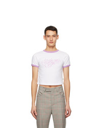 Marc Jacobs White And Purple Heaven By Bubble Logo Baby T Shirt