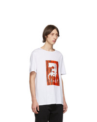 Neil Barrett White And Red Chaotic Subway Loose T Shirt