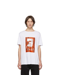 Neil Barrett White And Red Chaotic Subway Loose T Shirt