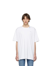 Off-White White And Silver Oversized Unfinished T Shirt