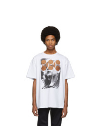 Raf Simons White Beer Cut Out T Shirt