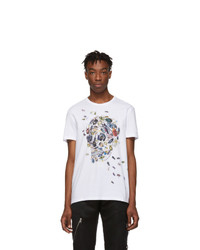 Alexander McQueen White Beetle Skull T Shirt