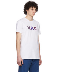 A.P.C. White Burgundy Vpc T Shirt